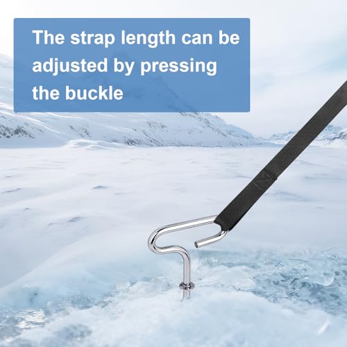 Fabflame Heavy-Duty Ice Shelter Tie Down Kit with Ice Anchors and Adjustable Cam Straps – Tent Tie Down Kit for Ice Fishing Shelters, Pop Up Tents, Wind Anchoring, Outdoor Camping