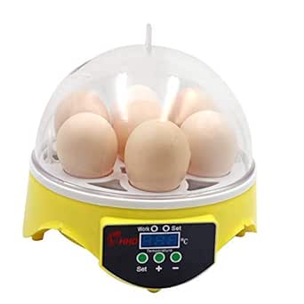 M.Z.A Mini 7 Egg Incubator Digital Chicken Poultry Hatcher Egg Hatcher Egg Incubator with Automatic Temperature Control for Chicken Goose Duck Quail Poultry with Egg Tray UK plug