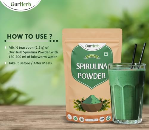 Image of Spirulina Powder (100g | 3.5 oz) | For Men & Women | Natural Superfood | Support Digestion & Skin health | Rich in Protein, Vitamins & Minerals | Boost Energy & Immunity.