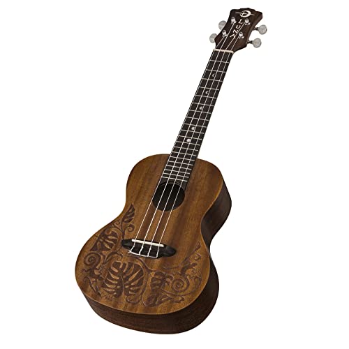 Luna Mo'o Mahogany Concert Ukulele With Lizard Graphic & Gig Bag, Satin Natural #TOP2