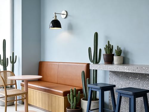 Phansthy 2 Stücke Wandleuchte mit Metall-Schirm Wandlampe Industrial Design, Innen Vintage Loft-Wandlampe E27 max. 40W für Wohnzimmer Schlafzimmer Büro Küche Flur Küche(Schwarz)