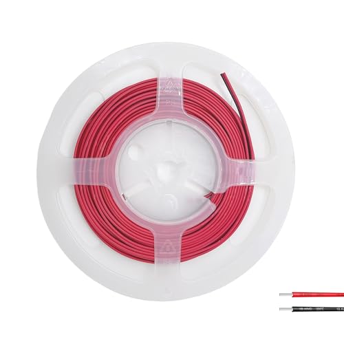 Clearhill 10M/32.8FT 18AWG Electrical Wire,2 Pin Black Red Wire Cable,for 12V/24V DCLed Strips Single Colour