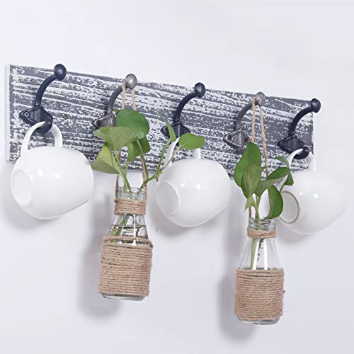 Webi ZTSGG-BLK-5 Rustic Coat Hooks Wall Mounted:5 Cast Iron Hooks,Heavy Duty Vintage Antique Wall Hooks thumb #7