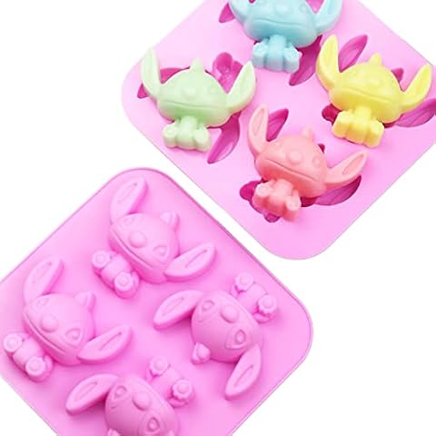 Funwaretech® Silicone Chocolate Mould,4-Cavity Stitch Shaped Non-Stick Sweet Moulds for Baking,Cake Topper Moulding Candy Chocolates Cookie Ice Jelly and Handmade DIY Wax Melt Moulds Cover