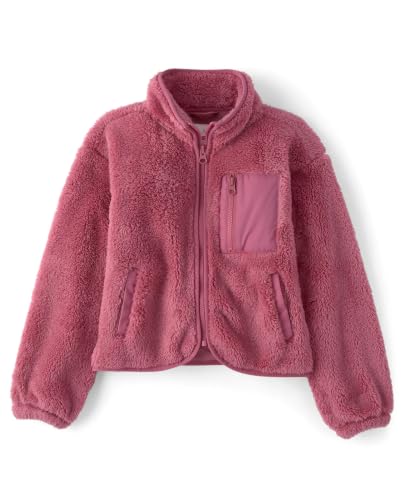 Image of The Children's Place Girls' Long Sleeve Sherpa Fleece Full Zip Jacket