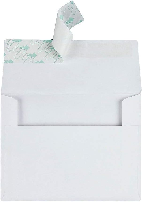 A2 Invitation Envelopes with Self Seal Closure, 4-3/8" x 5-3/4", 24lb White, Quarter Fold Sized Envelopes Ideal for Invitations, Photos, Wedding Announcements, RSVPs and Greeting Cards, 100 per Box (10740) : Greeting Card Envelopes : Office Products