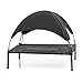 Wiltec Hundebett mit Dach Schwarz 76 x 60 x 16 cm Größe M bis 25 kg Outdoor Katzenliege Haustier Schlafplatz Sonnendach