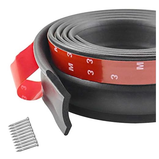 Universal Garage Door Seal, Garage Door Weather Stripping Garage Door Bottom Rubber Seal Strip Replacement with Nails (20 Feet, Black)