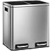 Produktbild casa pura Mülleimer Küche 2×15L Edelstahl | 2-Fach Mülltrennsystem, Treteimer Küche, Metall, Soft-Close, luftdicht, Kunststoff-Inneneimer, Klappdeckel  (Felix)