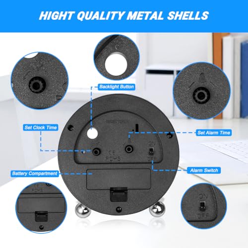 Small Super Silent Analog Alarm Clock