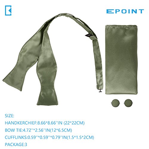 Olive Green Wedding Formal Self-Tie Bow Tie Hanky Cufflinks Set With Gift Box Bt1029 One Size Olive Drab #TOP1