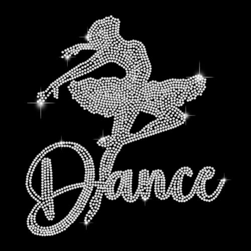SUPERDANT Dance Iron on Rhinestones for Clothes Dancing Girl Crystal Heat Transfer Stickers Iron on Decals Rhinestone Patches for Girls Woman T-Shirt Clothing Hoodie Jackets DIY Art Craft Gifts