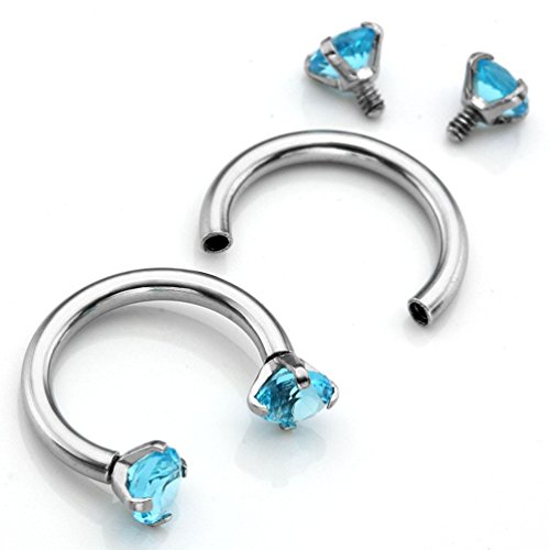 Ghome 3PCS Surgical Steel Horseshoe Hoop,Multi-Functional Captive Ring for Nose Daith Lip Eyebrow Nipple Ear Cartilage Helix,Hypoallergenic Lead and Nickel Free- 16G 8mm