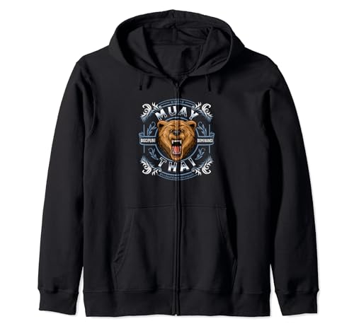 Disciplina y dominio - Muay Thai y Grizzly Sudadera con Capucha