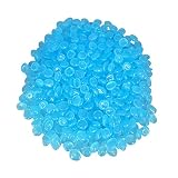 SEETOOOGAMES Glow in The Dark Rocks for Decoration,Blue Color Luminous Plastic Pebble Stones-500PCS