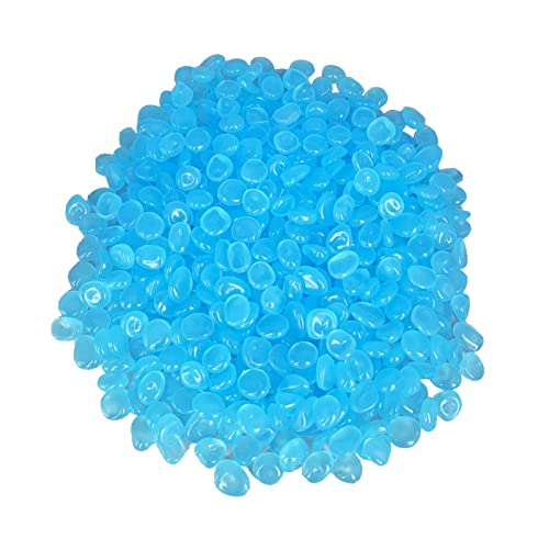 SEETOOOGAMES Glow in Dark Rocks - Glow Pebbles Stones for Outdoor Garden, Aquarium, Walkway, Yard Accessories, Turtle Fish Tank Gravel, Landscaping Decorations - 500 Blue - Thumbnail 2