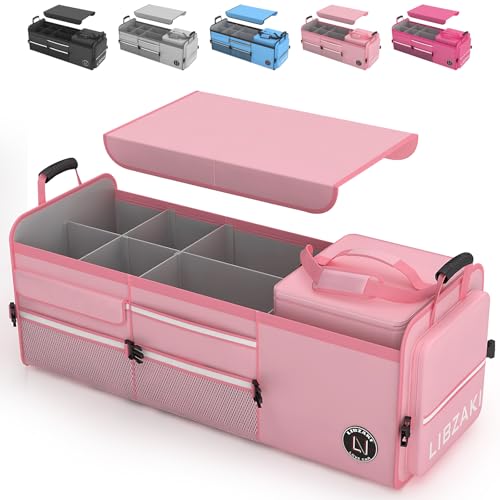 LIBZAKI Oversize 4 in 1 Car Trunk Storage Organizer, Multi Compartment...