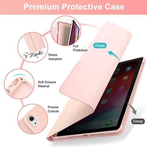 Lively Life Bluetooth Keyboard for iPad 10th Generation 10.9 inch 2022 (A2696 / A2757 / A2777), Protective Case with Detachable Wireless Keyboard for iPad 10th Gen. 2022, Built-in Pen Holder - Pink