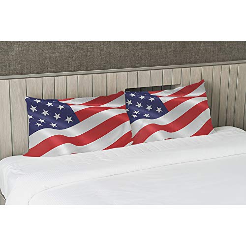 Ekobla Throw Pillow Cover Patriotic American Flag Red Blue White Usa Flag 4Th Of July Independence Day Stars Stripe Decor Lumbar Pillow Case Cushion For Sofa Couch Bed Standard Queen Size 20X30 Inch #TOP3