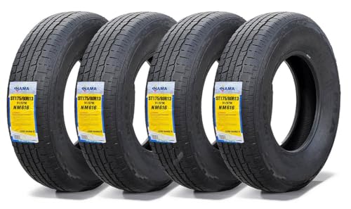 NAMA Set of 4 NM616 Radial Trailer Tires 175/80R13 Heavy Duty Trailer Tires ST175/80/13 91/87M 6 Ply Load Range C