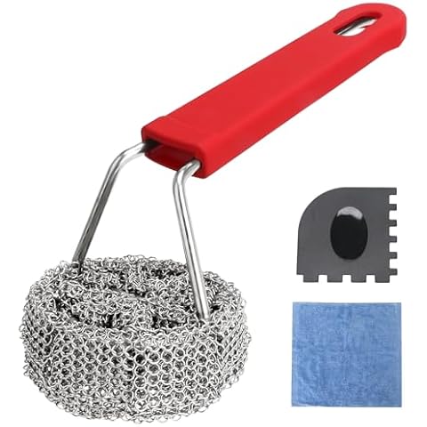 Cast Iron Chainmail Scrubber with Handle Cover