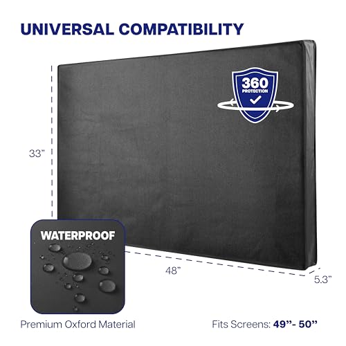 VIVO Flat Screen TV Cover Protector for 49 to 50 inch Screens, Universal, Outdoor, Weatherproof, Water Resistant, COVER-TV050B by VIVO - Image 2