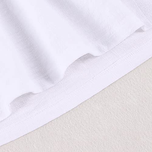 Toddler Baby Girl Summer Cotton Linen White Dresses Bow Straps Sleeveless With Pockets Little Girls Beach Sundress (White, 2-3T) #TOP4