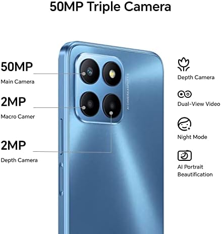 HONOR 70 Lite, smartfon 5G, 4 GB + 128 GB, wyświetlacz FullView 6,5", 90 Hz, 5000 mAh, Android 12, Dual SIM, niebieski (Ocean Blue)