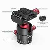 SMALLRIG Głowica kulowa 360° z mocowaniem śrubowym 1/4 cala, aluminiowa mini głowica statywu, udźwig 8 kg, do Canon/do Sony/do Nikon/do Panasonic/DSLR//smartfonów - 3034