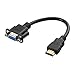 Produktbild Biyi Schwarz langlebiges Gut Leicht HDMI-Stecker auf VGA-D-SUB 15-polig Female Video-AV-Adapter-Konverter-Kabel für HDTV-Set-Top-Schwarz