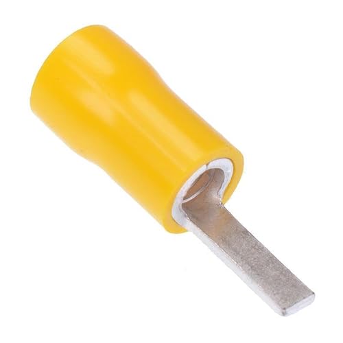 Image of Yellow 10mm Blade Terminal Crimp Connector (Pack of 100)