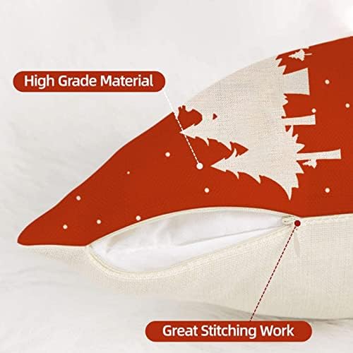 ECHG 6Pcs Christmas Cushions Covers, 45 x 45cm Cotton Linen Christmas Pillow Covers Throw Pillow Cases for Christmas Sofa Couch Home Bedroom Decorations Xmas Gift
