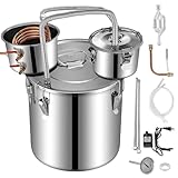 Doniks Alcohol Still3Gal Steel Water Alcohol Distiller Copper Tube water distiller Home Brewing Kit Build-in Thermometer for DIY Whisky Gin Brandy Making