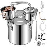 Doniks Alcohol Still 9.6Gal Steel Water Alcohol Distiller Copper Tube water distiller Home Brewing Kit Build-in Thermometer for DIY Whisky Gin Brandy Making