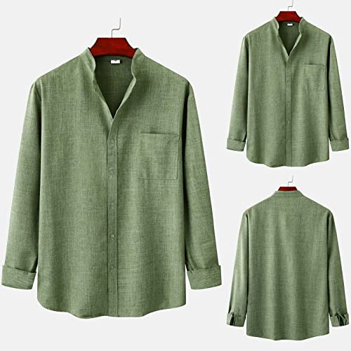 長tシャツ 男性サマーカジュアルソリッドシャツ長袖スタンド