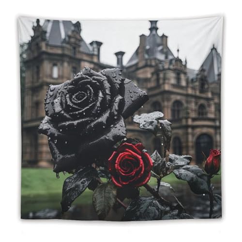DELIBEST Arazzo da parete con petali di rose, arazzo da parete ibrido con rose tea rose, decorazione da parete per camera da letto, soggiorno, dormitorio, 152,4 x 152,4 cm