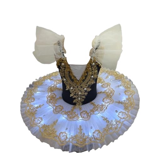Tutu lac des cygnes fille LED noir 160 cm pour gala et spectacle de danse