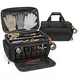 Petit sac à outils, léger, avec fond en polyuréthane antidérapant, pour électriciens, charpentiers, artisans, avec de nombreux compartiments