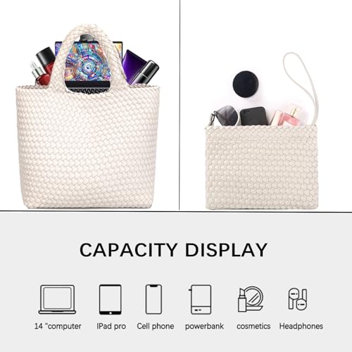 Image of JINMANXUE Fashion Woven Bag Shopper Bag Travel Handbags and Purses Women Tote Bag Large Capacity Shoulder Bags
