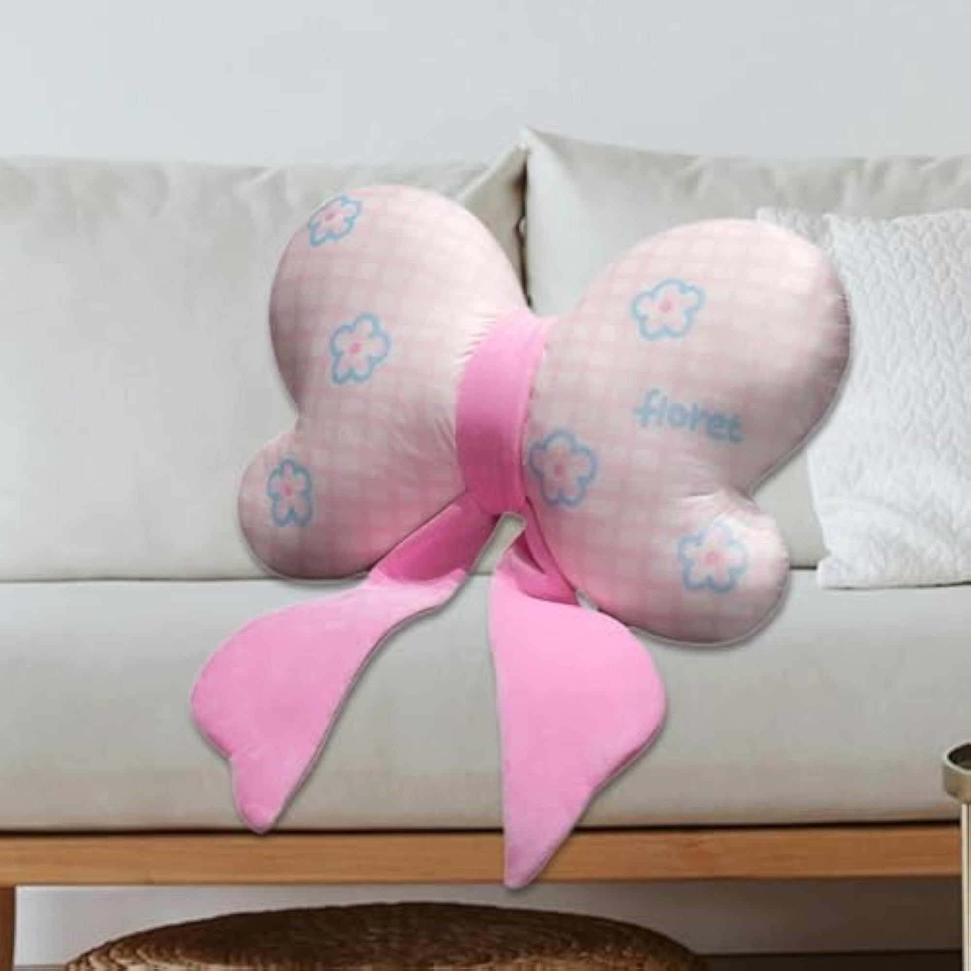 Lovely Bowknot Throw Pillow for Holiday and Office Chair