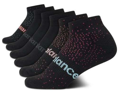 New Balance Women's Athletic Socks – Trail And Hike Cushion Quarter Cut Socks (6 Pack), Size Shoe Size: 4-10, Black Logo #TOP30