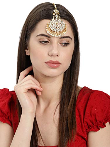 Zaveri Pearls Traditional Gold Tone Kundan Maangtikka for Women-ZPFK8779 - Image 4