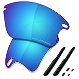 SAUCER Premium Replacement Lenses & Rubber Kits for Oakley Fast Jacket XL OO9156 | Fast Jacket XL Low Bridge Fit OO9163 Sunglasses High Defense - Glacier Blue Polarized