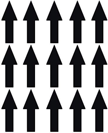 LiteMark Arrow Stickers 651 Durable Gloss Black Decal - Ideal for Floors, Signs, Walls, Smooth Surfaces in Office, School, Warehouse, Industrial Setting (Pack of 15 Arrows)