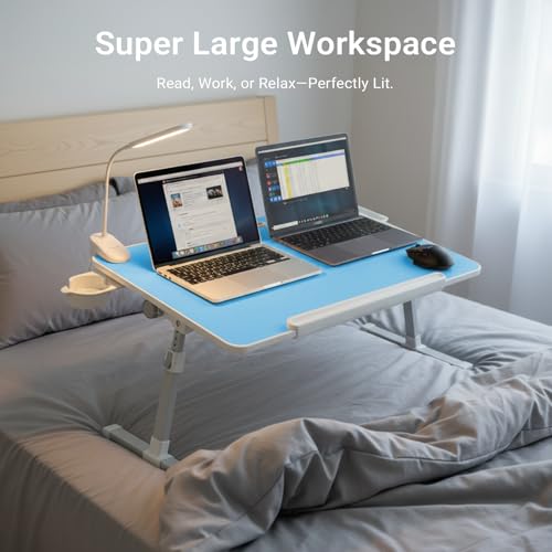 Image of iXTRA Adjustable Laptop Lap Desk with Cooling Fan USB Light for Adults