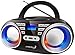 Produktbild Tragbarer CD-Player | LED-Disco-Lichter | Boombox | CD/CD-R | USB | FM Radio | AUX-Eingang | Kopfhöreranschluss | 20 Speicherplätze | Kinderradio | CD-Radio | Kompaktanlage (Black/Sunny Silver)