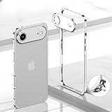 かっこいい iPhone 17 Air 対応 ケース アルミ合金バンパー レンズ保護付き メタルフレーム 軽量 耐衝撃 バンパーカバー 薄型 ストラップホール付き 男女兼用，銀