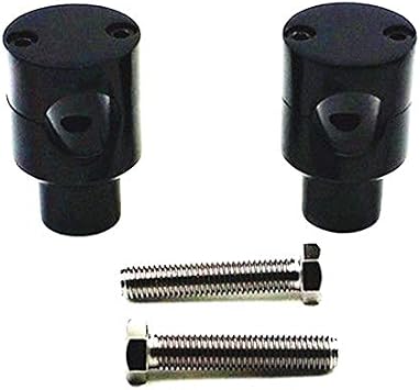 Pair Universal 7/8" 22mm & 1" 25mm Motorcycle Billet Handlebar Risers For Harley For Honda For Yamaha For Kawasaki For Suzuki Custom Springer Bobber Chopper 1" 25mm, Black