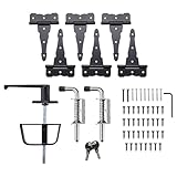 Shed Door Kit, 5-1/2' L-Handle Door Lock with 2pcs Stainless Steel Latches and 6pcs 6' Hinges