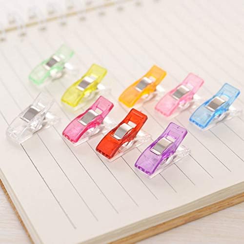 FISHSHOP Sewing Clips 100Pack Mixed Color Plastic Cloth Clips Binding Crochet Clips Craft Quilt Holding DIY Handwork Retaining Clips Safety Craft Clips